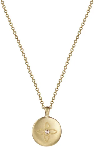 Vista 6 de A Charmed Impression Collar de disco de cristal de loto dorado - Regalo para hija seleccionado a mano