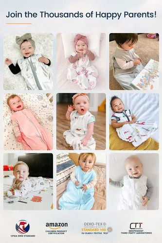 Vista 7 de TotAha - Saco de dormir para bebé de 0 a 3 meses, paquete de 3 unidades, ligero, súper suave y seguro, manta vestible para bebé, bolsa de dormir
