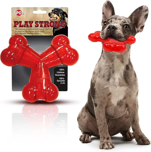 Vista 10 de Ethical Pets juguete hueso de perro en forma de “S” de hule indestructible, prácticamente fuerte para jugar, juguete para masticar para perros de 12