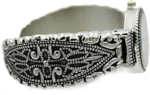 Vista 2 de Reloj de pulsera de estilo vintage fácil de leer para mujer (plata), plateado