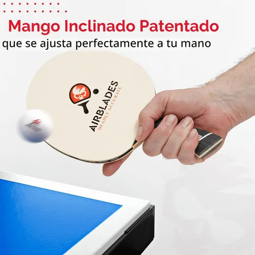 Vista 4 de Pala profesional de ping pong con estuche rígido de transporte Raqueta de tenis de mesa profesional Pala de tenis de mesa con mango ergonómico