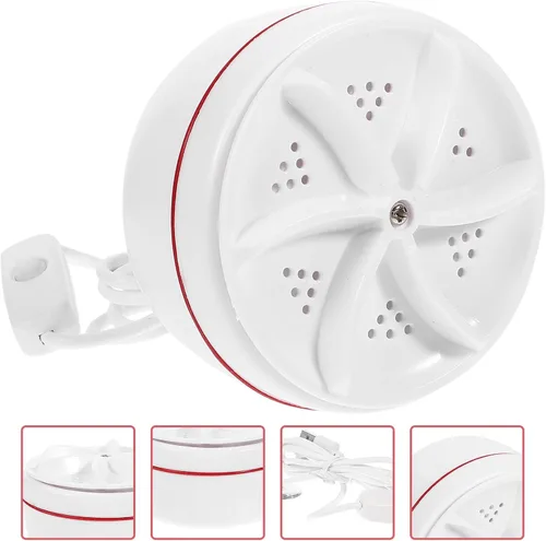 Vista 4 de Balacoo Mini lavadora portátil con turbina alimentada por USB, para viajes, viajes de negocios, uso en apartamentos, pequeña lavadora de ropa ligera