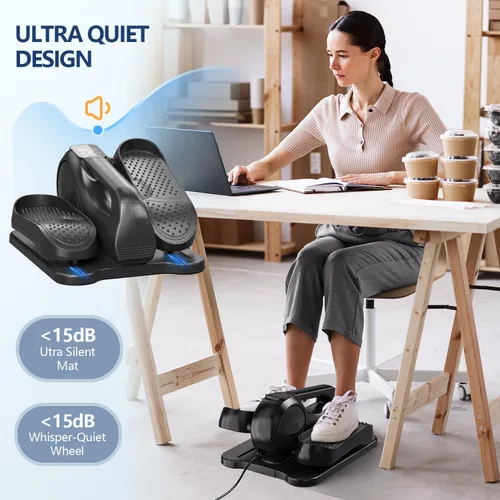 Vista 3 de Máquina elíptica debajo del escritorio para ejercitador de piernas elipse en el hogar para personas mayores con control remoto, silencioso