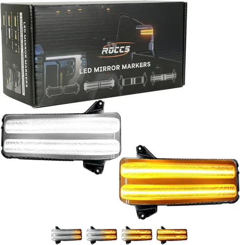 Vista 10 de Luces intermitentes para espejo de remolque para Chevy GMC 2014-2018, lente transparente 2PCS Silverado Sierra 1500 2500HD 3500HD Mirror Blinkers