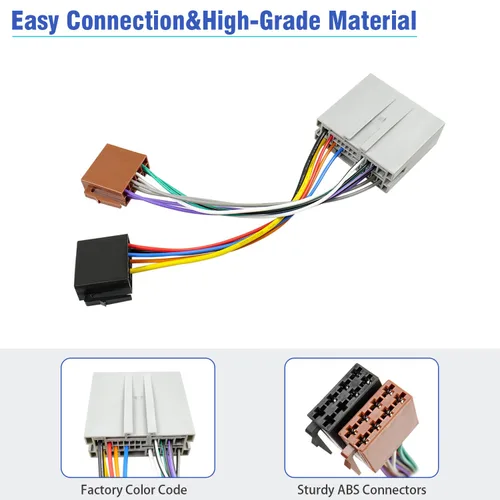 Vista 6 de Juego de cables de arnés de cableado de radio de 24 pines compatible con Ford Mercury Lincoln 2006-2012, adaptador de cable de conector estéreo ISO
