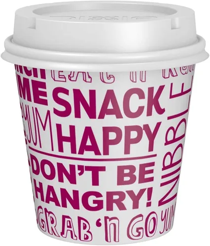 Vista 5 de Dixie To Go Snack Cups con tapas, tamaño de viaje de 10 onzas, 24 vasos de papel desechables
