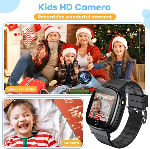 Vista 4 de Reloj inteligente para niños con 26 videojuegos, cámara selfie, reproductor de video, podómetro, cronómetro, reloj despertador, linterna, calendario
