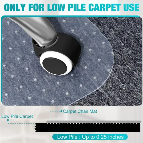 Vista 4 de BesWin Tapete para silla de oficina para alfombras, paquete de 2