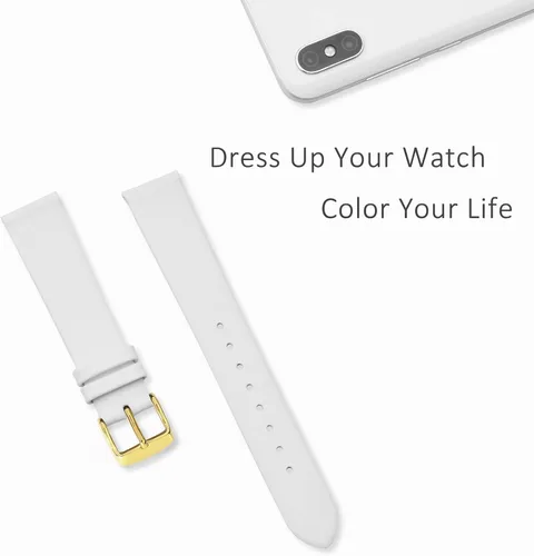 Vista 2 de WOCCI Correas de reloj elegantes, correas de repuesto de cuero genuino para hombres y mujeres, ancho de la correa 0.315 in, 0.394 in, 0.472 in