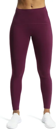Vista 2 de Aoxjox Leggings de entrenamiento de cintura alta para mujer, control de abdomen, cintura alta, pantalones de yoga escarlata, suaves, de 27 pulgadas