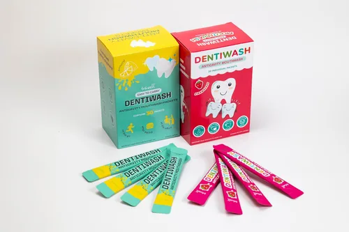 Vista 7 de Mouthwash Dentiwash - Paquetes portátiles de tamaño de viaje, sin alcohol, tensioactivo, conservantes y colorantes artificiales, evita caries