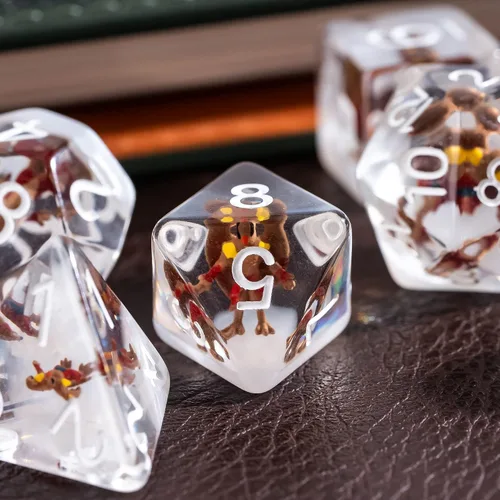Vista 4 de UDIXI Juego de 7 dados poliédricos DND D&D, RPG D y D con bolsa de almacenamiento para juegos de rol y otros juegos de mesa (Aarakocra)