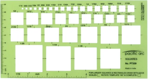 Vista 8 de Guía de plantilla de círculos Pacific Arc, 40 círculos perfectos desde 1/32 hasta 1 5/8 pulgadas con graduaciones en pulgadas y métricas