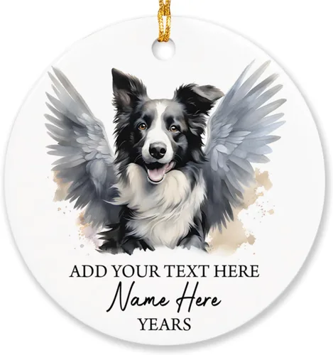 Vista 25 de Airedale Terrier - Adorno personalizado de alas de ángel para perro, regalo de pérdida de condolencias de mascotas, adorno de Navidad conmemorativo