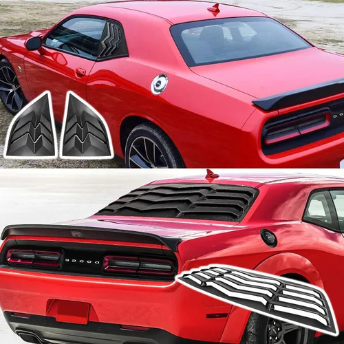 Vista 7 de Persianas de rejillas para ventanas laterales traseras para Dodge Challenger 2008 2009 2010 2012 2013 2014 2015 2016 2017 2018 2019 2020 2021 2022