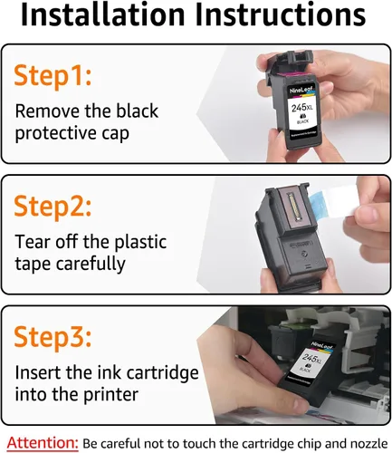 Vista 6 de NineLeaf Cartucho de tinta remanufacturado 245 de alto rendimiento compatible con Canon PG 245XL PG-245XL Uso en impresora MX490 MG2522 MG2525