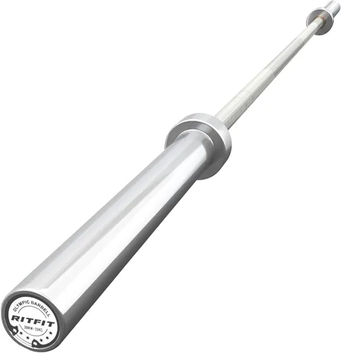 Vista 17 de RitFit Elite - Barra olímpica de 7 pies, robusta barra de 45 libras para levantamiento de pesas y levantamiento de potencia, barra olímpica superior
