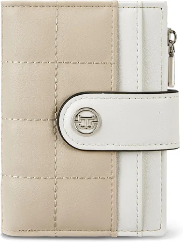 Vista 18 de BOSTANTEN - Cartera pequeña para mujer de cuero con bloqueo RFID, tarjetero plegable compacto con cremallera y bolsillo para monedas, Pequeña Beige