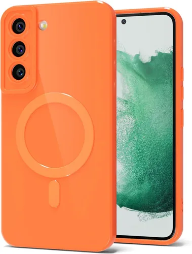 Vista 167 de Svanove Funda magnética de silicona para Samsung Galaxy S22, compatible con Magsafe, bonita funda para mujer, goma de gelatina brillante delgada