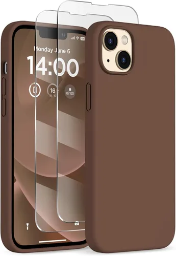 Vista 28 de Funda de silicona diseñada para iPhone 14 Plus, con 2 protectores de pantalla, funda protectora de cuerpo completo a prueba de golpes, funda delgada