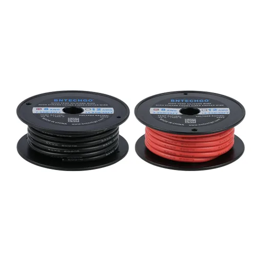 Vista 16 de Bntechgo 8 alambres de silicona suave y flexible, silicona resistente a altas temperaturas, altamente eficiente 8 AWG calibre, 1650 hilos de alambre