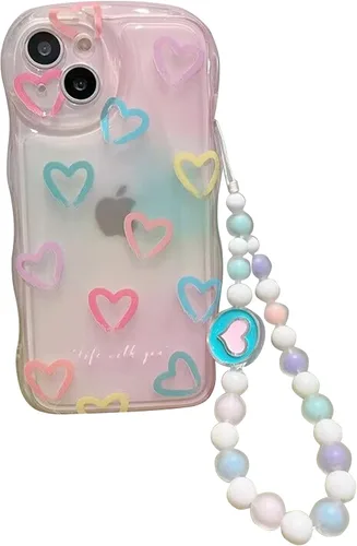 Vista 8 de Funda compatible con iPhone 11 para mujeres y niñas, bonita funda rizada con diseño de corazón de amor, antiarañazos, a prueba de golpes para iPhone