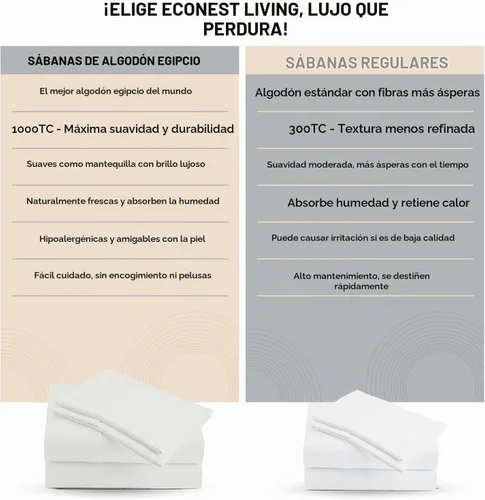 Vista 6 de Juego de sábanas de 100% algodón egipcio dividido tamaño King, sábanas de 1000 hilos de 7 piezas de algodón para cama ajustable, suaves y sedosas