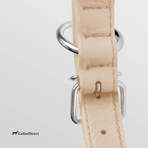 Vista 3 de CollarDirect Collar de perro de cuero enrollado, collar redondo acolchado suave para cachorros, collar de cuero genuino hecho a mano para perros