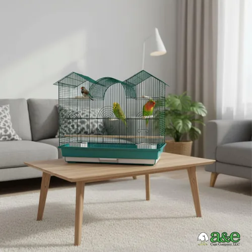 Vista 8 de A&E Cage Co - Jaula para pájaros con triple parte superior para periquitos