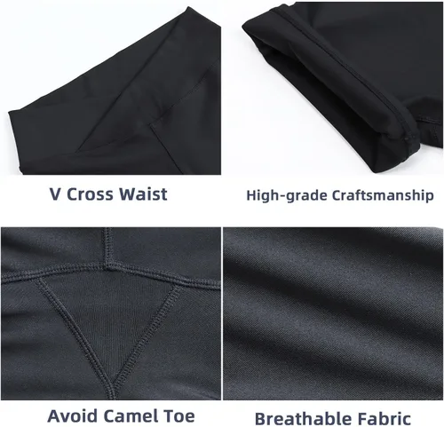 Vista 3 de keriffe Pantalones cortos cruzados para mujer de 5 pulgadas, cintura alta, yoga, entrenamiento, atletismo, correr, pantalones cortos de elastano