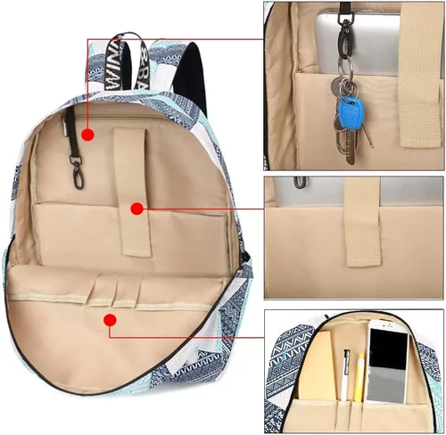 Vista 5 de Mygreen - Mochila escolar con bonitos diseños para niños y niñas, 11.5 x 15.7 x 5.1 pulgadas