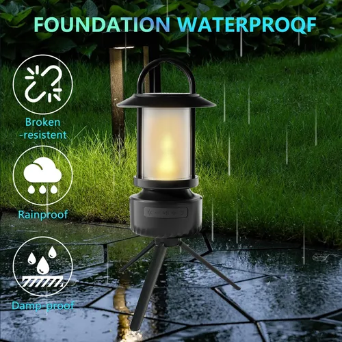 Vista 3 de Altavoz Bluetooth al aire libre, linterna de camping, altavoz de luz de camping impermeable, luz nocturna que se puede utilizar para la decoración