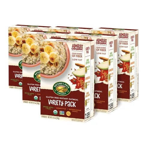 Vista 4 de Nature's Path - Paquete de variedad de avena orgánica, 11.3 oz (Paquete de 6), sin gluten, sin transgénicos