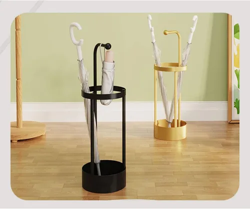 Vista 8 de Umbrella Stand Holder Organizer Entryway Freestanding, for Canes, Walking Sticks Umbrella Racks, Metal Umbrella Holder (Color : Gold)