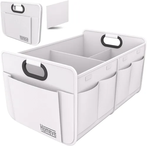 Vista 14 de Homeve Organizador de maletero de coche, organizador plegable de múltiples compartimentos, negro, 2 compartimentos, pequeño