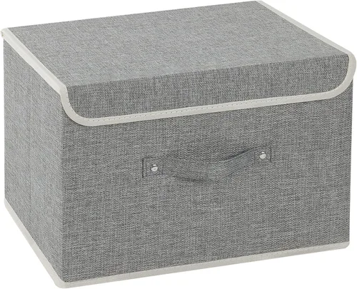 Vista 25 de Cajas de almacenamiento, contenedores de almacenamiento plegables con tapas, cestas de almacenamiento de tela de algodón y lino con asa