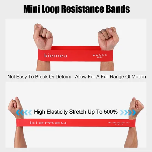Vista 2 de Bandas de resistencia de látex mini bucle para entrenar piernas, versión de 2.4 in de ancho Elastic Stretch Bands For Exercise Loop Bands, Rubber