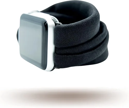 Vista 2 de Black Yoga Band® Apple Watch Series 1-8, 1.496 in 1.575 in 1.614 in 1.654 in 1.732 in 1.772 in - Dót Outfitters