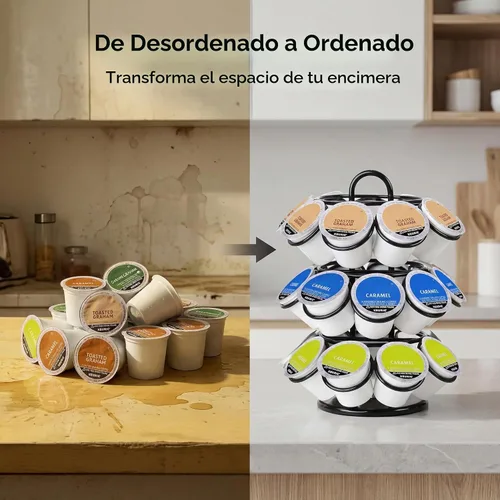 Vista 5 de Soporte giratorio para cápsulas Keurig, soporte para tazas K de alta