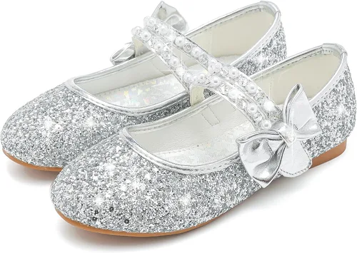 Vista 6 de Zapatos de vestir para niñas pequeñas, zapatos de flores, zapatos de princesa, boda, fiesta, zapatos planos para niñas pequeñas y grandes