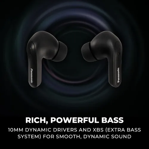 Vista 7 de Panasonic ErgoFit - Auriculares inalámbricos con cancelación de ruido, auriculares intrauditivos con graves potentes XBS, Bluetooth 5.3, estuche