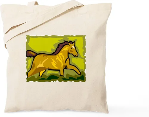 Vista 24 de CafePress Id Rather Be Riding! Bolsa de mano de caballo Bolsa de lona natural, bolsa de compras de tela, Caqui