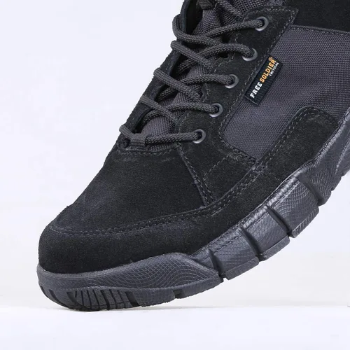 Vista 8 de FREE SOLDIER Waterproof Hiking Work Boots Men's Tactical Boots 6 Inches Lightweight Military Boots Breathable Desert Boots