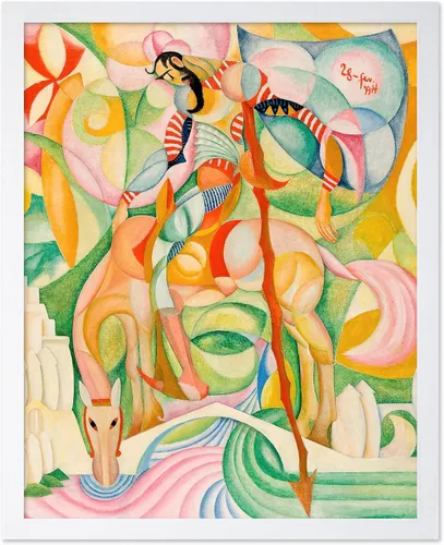 Vista 24 de Poster Master Póster clásico, impresión expresionista vintage, regalo para artistas, amigos, animales en un recinto, horquilla, abstracto, cubismo