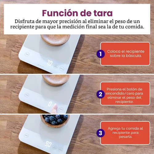 Vista 6 de Etekcity - Báscula de cocina digital de 22 lb, pesa gramos y onzas - Herramienta recargable e impermeable para pérdida de peso, cocina, repostería
