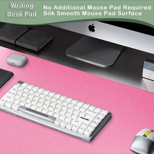 Vista 5 de Boutilon Protector de Cuero para Escritorio, Alfombrilla Antideslizante para Mouse, Alfombrilla de Escritorio para Laptop, Alfombrilla para Mouse