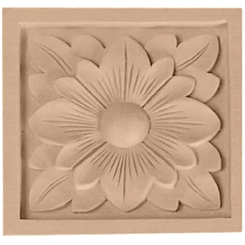 Vista 9 de Ekena Millwork ROS03X03X00DGAL Roseta cuadrada de flor de cornejo pequeña, 3 pulgadas de ancho x 3 pulgadas de alto x 5/8 pulgadas de largo, aliso