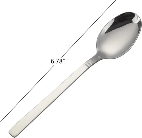 Vista 2 de Morcte Cucharas de postre de acero inoxidable, cucharadita de 12 piezas