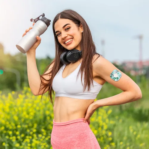 Vista 7 de 25 piezas de cubiertas de sensor para Dexcom G7, parches impermeables con patrón de flores, cinta adhesiva, sensor protector de sensor sobre