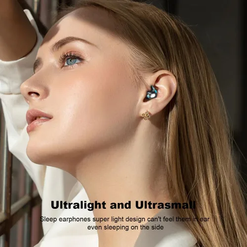 Vista 4 de Audífonos inalámbricos para dormir invisibles, auriculares Bluetooth impermeables IPX5, audífonos ligeros para dormir Bluetooth 5.3, sin dolor
